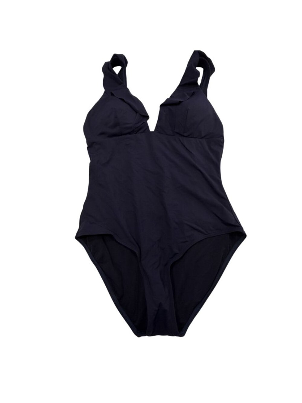 NWOT Sea Level Australia Essentials Frill Navy One-Piece Swimsuit Plunge Necklin - Picture 2 of 10